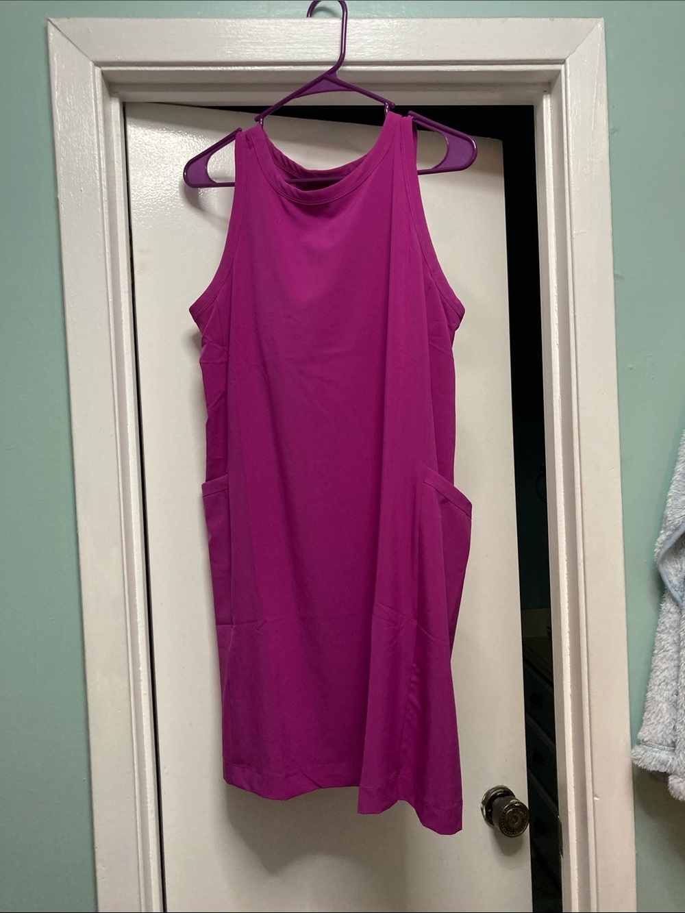 LOFT Sleeveless Mini Dress in Bright Magenta